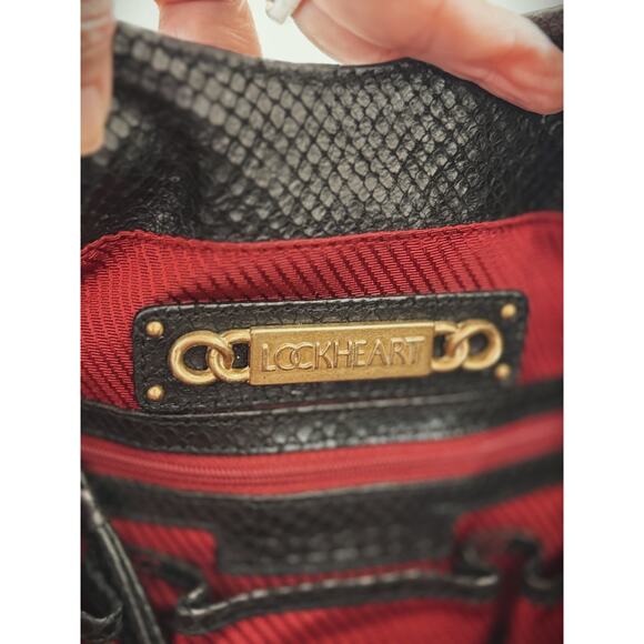 Lockheart Black Bag Leather Satchel / Handbag / Retro Boho / Discontinued #0053 - Picture 8 of 9